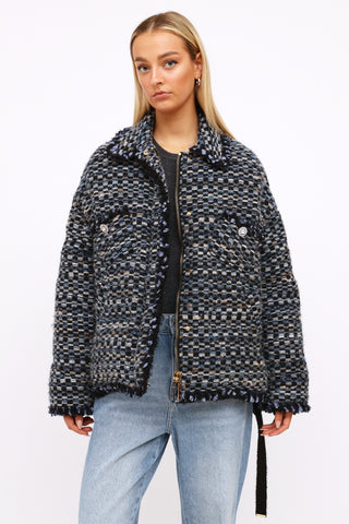 VSP Archive Blue Tweed Down Puffer Jacket