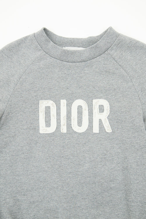 Dior Grey Sequin Logo Top