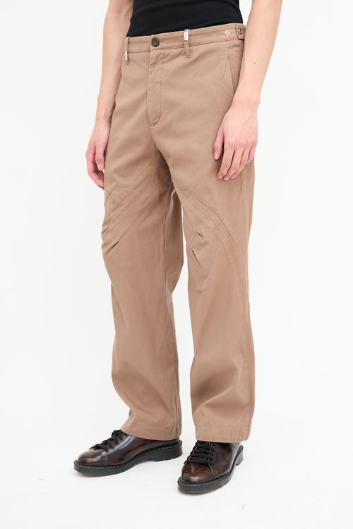 Kiko Kostadinov Brown Ribbed Tapered Trouser