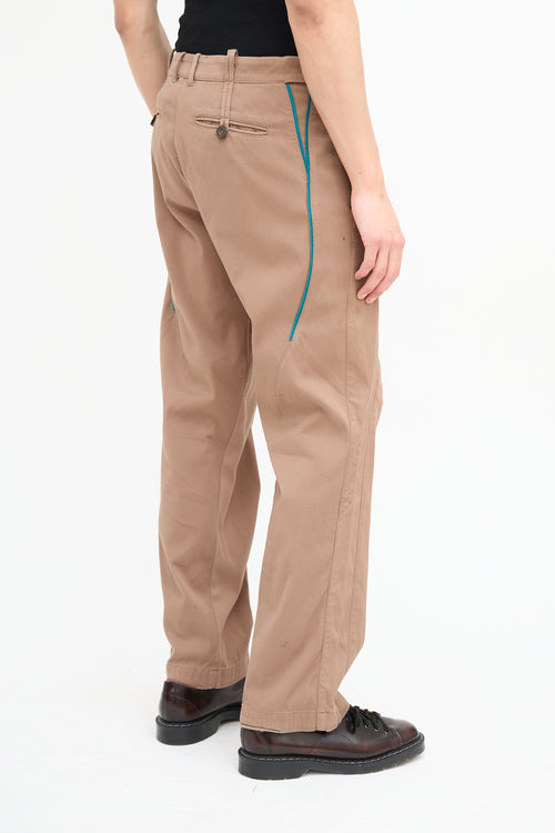 Kiko Kostadinov Brown Ribbed Tapered Trouser