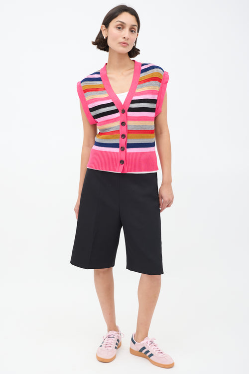 Kiko Kostadinov FW21 Pink 
Multicolour Striped Arielle Vest