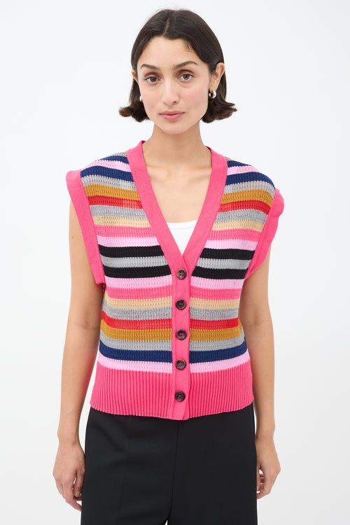 Kiko Kostadinov FW21 Pink 
Multicolour Striped Arielle Vest