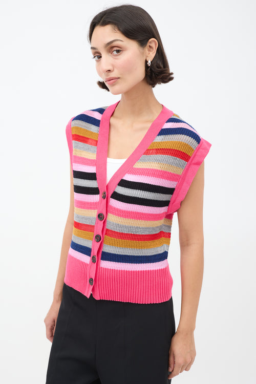 Kiko Kostadinov FW21 Pink 
Multicolour Striped Arielle Vest