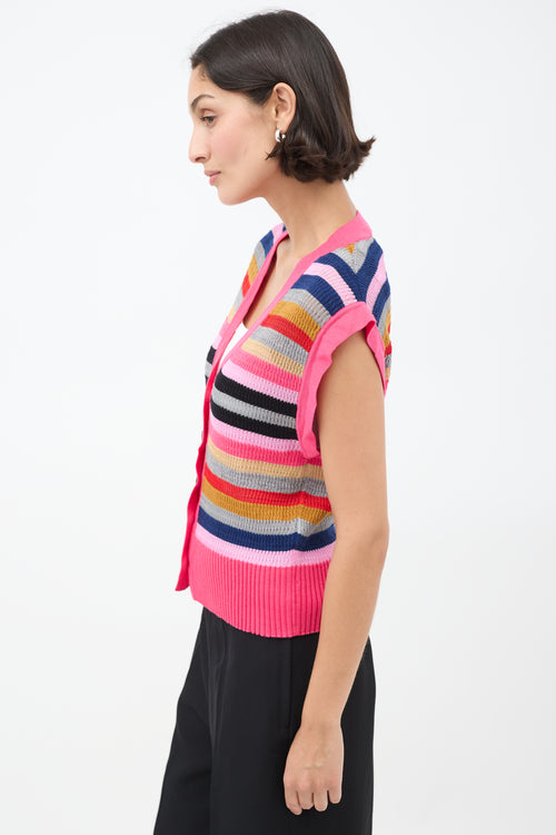 Kiko Kostadinov FW21 Pink 
Multicolour Striped Arielle Vest