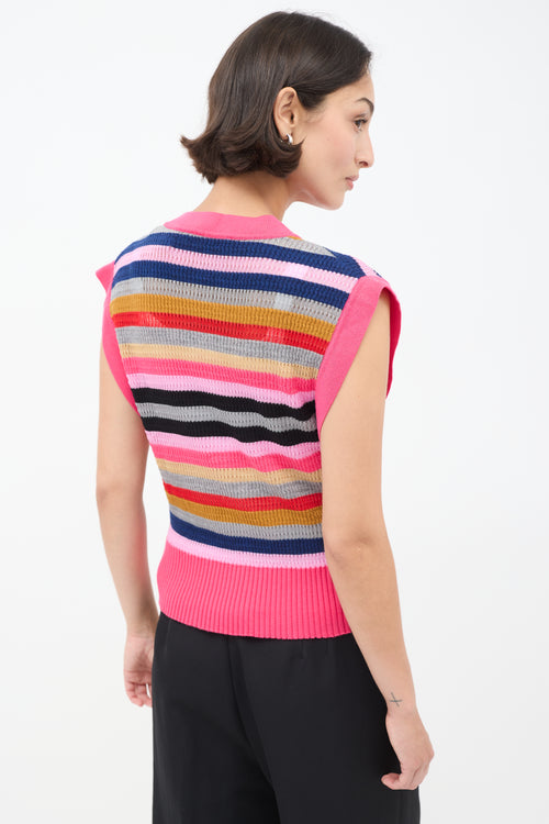 Kiko Kostadinov FW21 Pink 
Multicolour Striped Arielle Vest