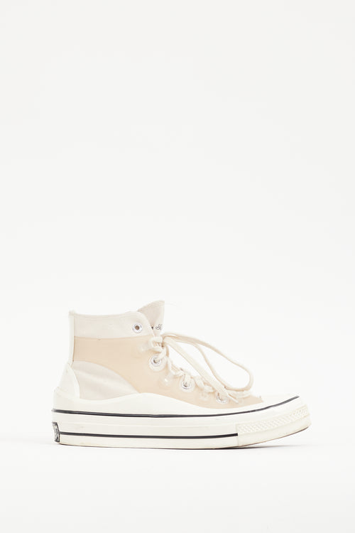 Kim Jones X Converse Beige 
Cream Canvas 
Rubber High Top Sneaker