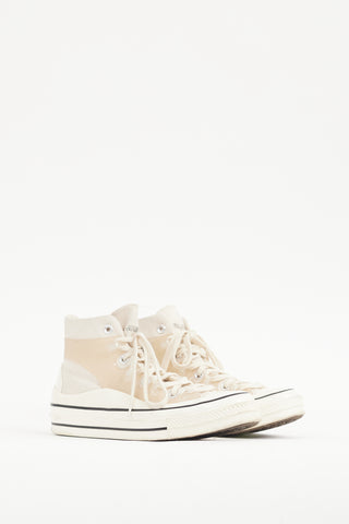 Kim Jones X Converse Beige 
Cream Canvas 
Rubber High Top Sneaker