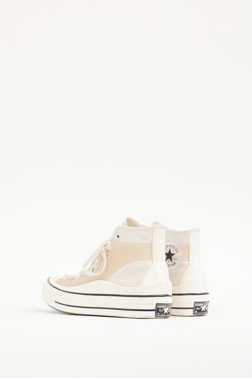 Kim Jones X Converse Beige 
Cream Canvas 
Rubber High Top Sneaker