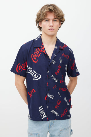 Kith Blue Silk Coca Cola Shirt