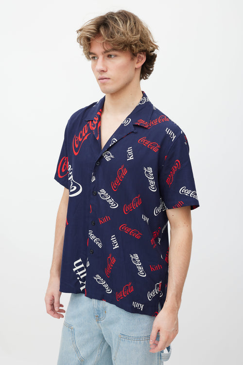 Kith Blue Silk Coca Cola Shirt