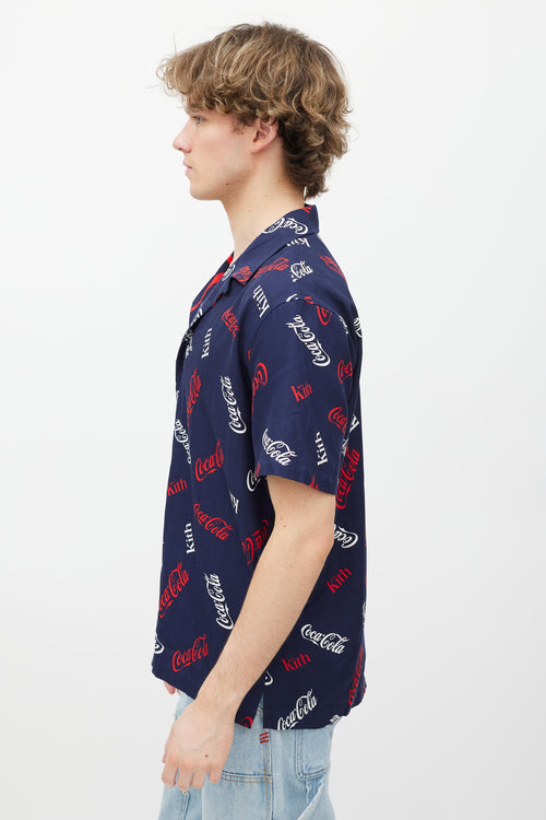 Kith Blue Silk Coca Cola Shirt