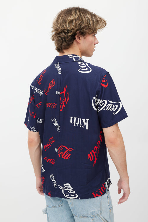 Kith Blue Silk Coca Cola Shirt