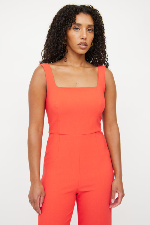 Kobi Halperin Orange Panel Sleeveless Jumpsuit