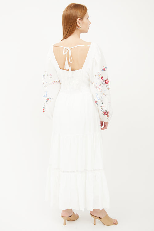 Kobi Halperin White Eyelet Maxi Dress