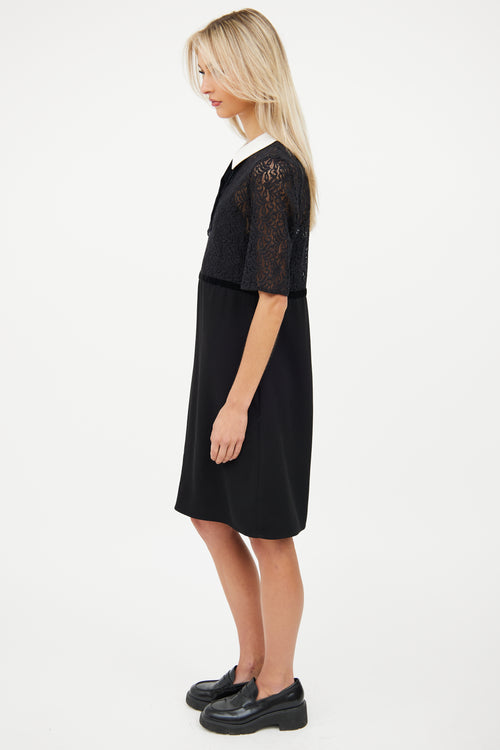 The Kooples Black 
White Lace Dress