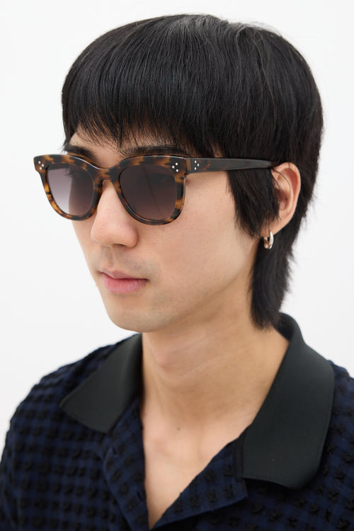 Krewe Brown 
Black Jena Rounded Square Sunglasses