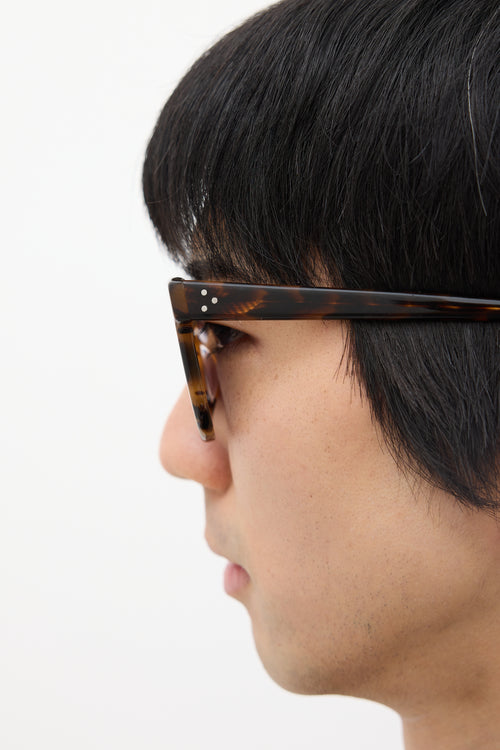 Krewe Brown 
Black Jena Rounded Square Sunglasses