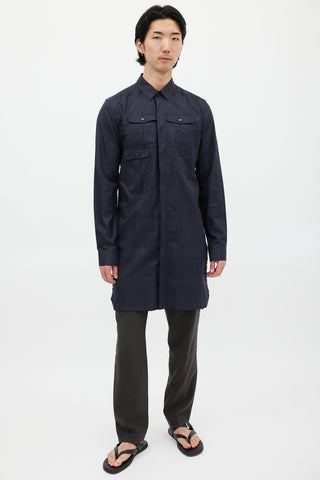 Kris Van Assche Black Cotton Check Multi Pocket Shirt