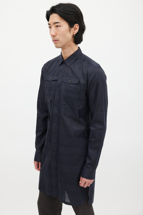 Kris Van Assche Black Cotton Check Multi Pocket Shirt