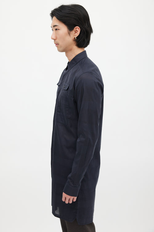 Kris Van Assche Black Cotton Check Multi Pocket Shirt