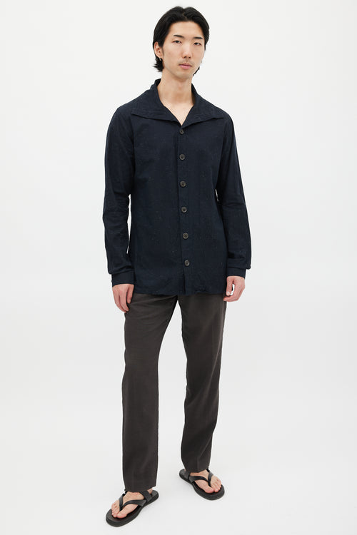 Kris Van Assche Black Cotton Speckled Shirt