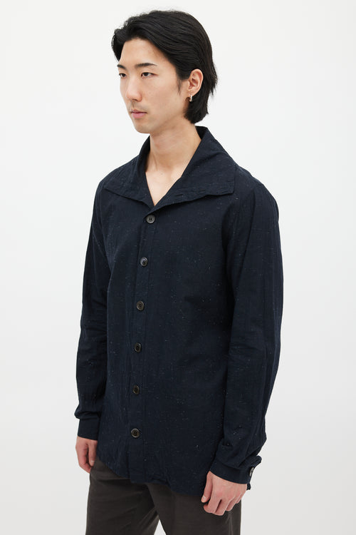 Kris Van Assche Black Cotton Speckled Shirt