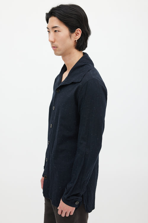 Kris Van Assche Black Cotton Speckled Shirt