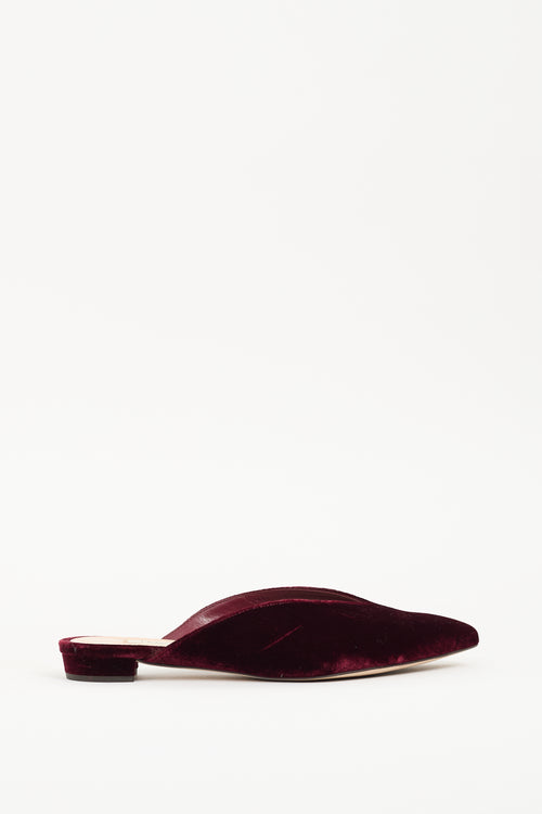 L.K Bennett Burgundy Velvet Catrina Mule