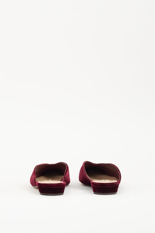 L.K Bennett Burgundy Velvet Catrina Mule