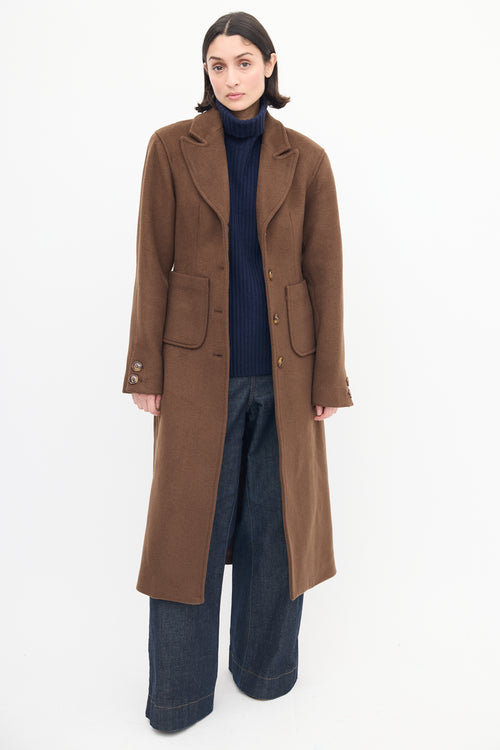 L
Academie Brown Wool Marianna Long Coat