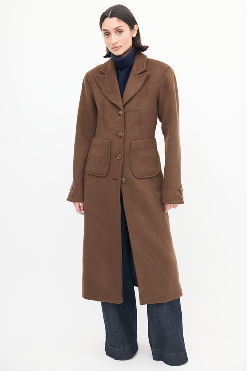 L
Academie Brown Wool Marianna Long Coat