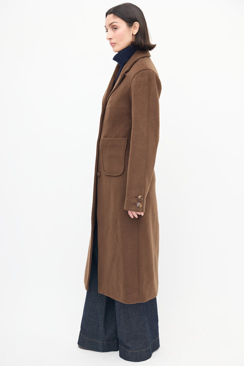 L
Academie Brown Wool Marianna Long Coat