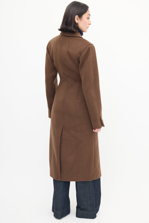 L
Academie Brown Wool Marianna Long Coat