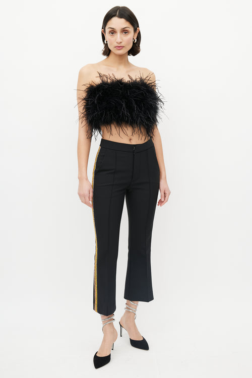 LAMARQUE Black Feather Tube Top