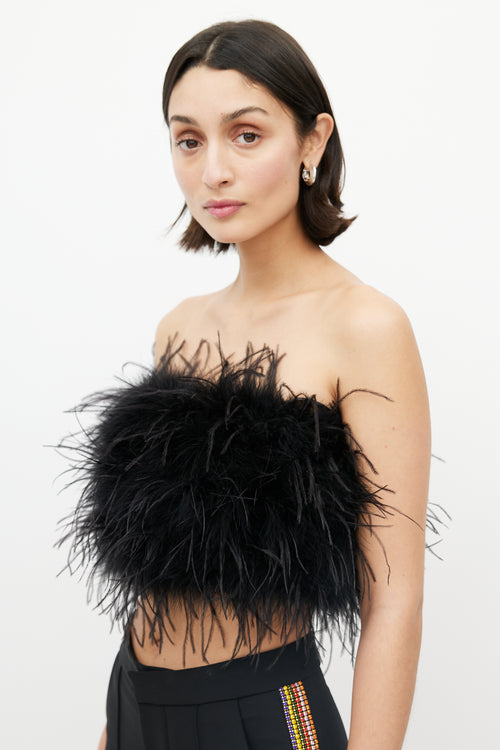 LAMARQUE Black Feather Tube Top