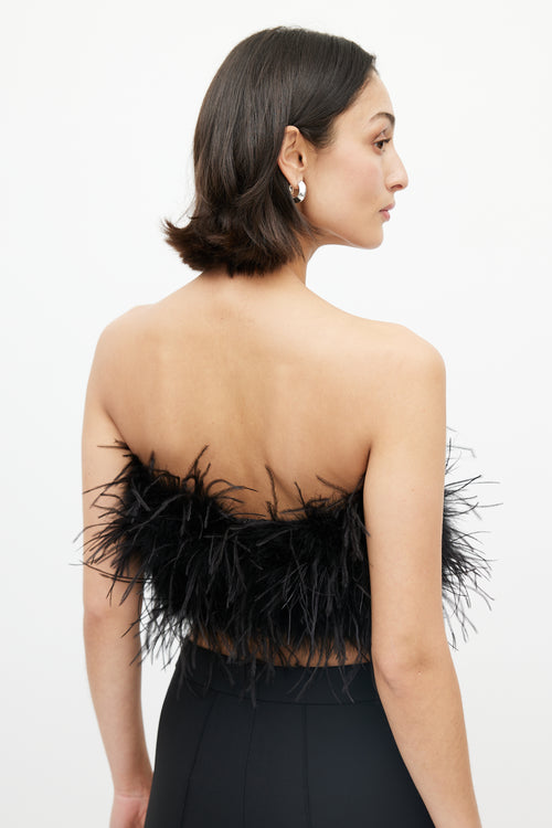 LAMARQUE Black Feather Tube Top