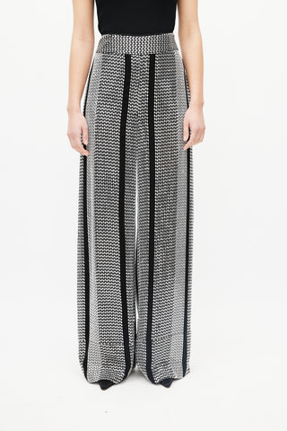 LAPOINTE Black 
Silver Sequin Palazzo Pant