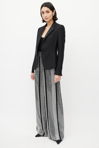 LAPOINTE Black 
Silver Sequin Palazzo Pant