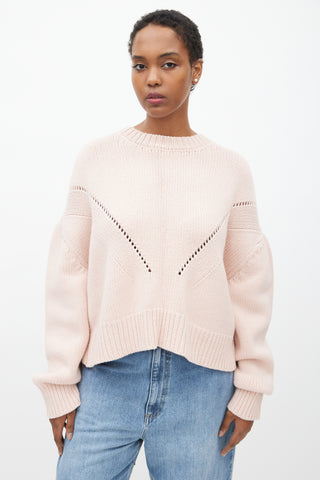 LaPointe Pink Wool Knit Sweater