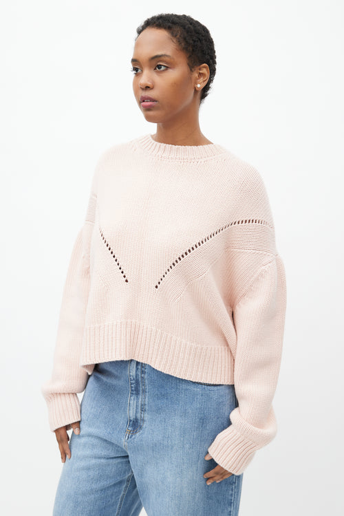 LaPointe Pink Wool Knit Sweater