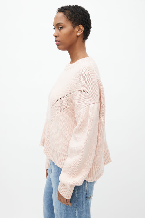 LaPointe Pink Wool Knit Sweater