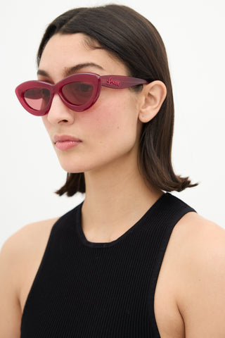 Loewe Burgundy LW400961 Tapered Sunglasses