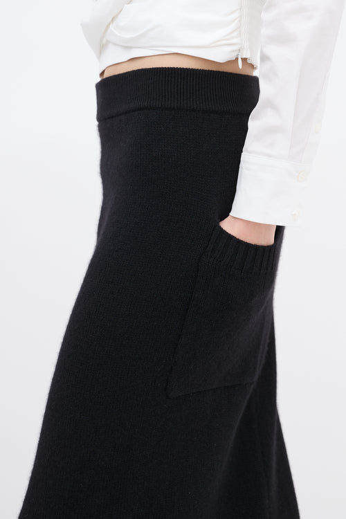 Lisa Yang Black Cashmere Alma Midi Skirt