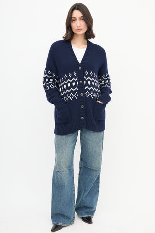 Lisa Yang Navy Cashmere Greyson Cardigan