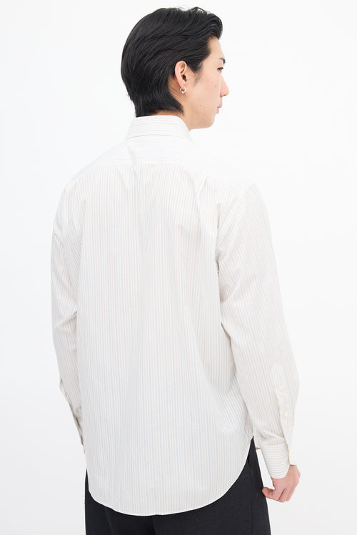 Loro Piana White 
Multi Pinstripe Shirt