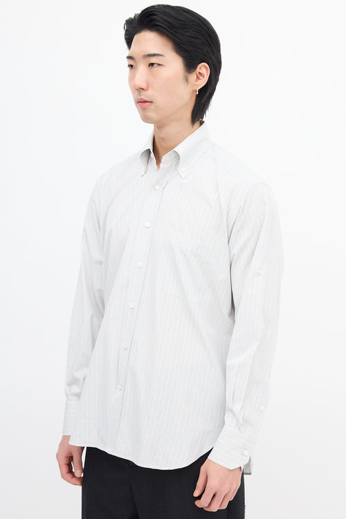 Loro Piana White 
Multi Check Shirt