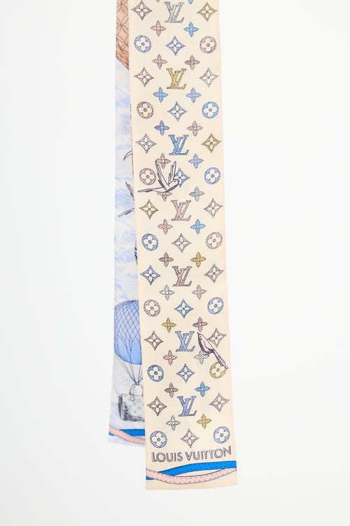 Louis Vuitton Light Blue 
Multi Silk Up And Away Bandeau Scarf