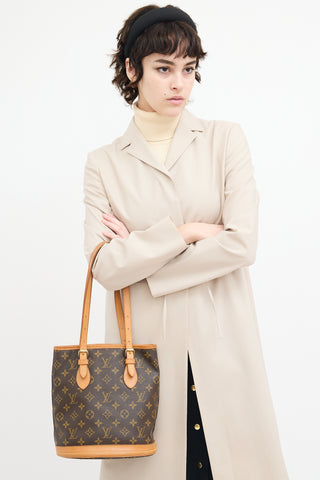 Louis Vuitton 1998 Brown Monogram Petit Bucket Bag