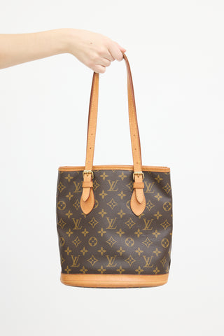 Louis Vuitton 1998 Brown Monogram Petit Bucket Bag