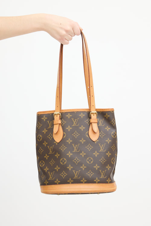 Louis Vuitton 1998 Brown Monogram Petit Bucket Bag